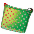 3D Lenticular Purse with Key Ring - Stock - Green with Stars